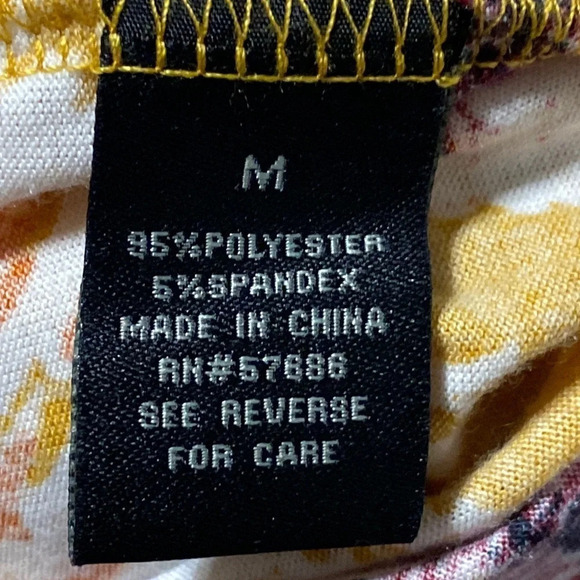 Toxic3 NWT Mustard Yellow Floral Print Strapless Jumpsuit Size M - Picture 6 of 7